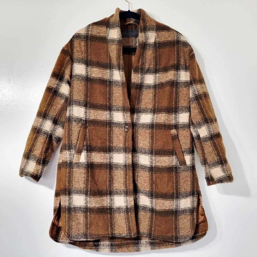 Blank NYC Plaid Cocoon Wanderer Oversized Coat Size Small - Picture 4 of 15